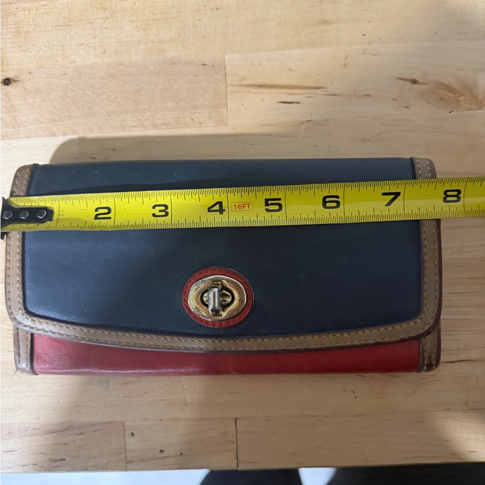 Coach Legacy Colorblock Slim Envelope Wallet/Navy Multicolor - Picture 8 of 9